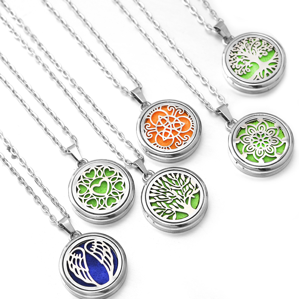Diffuser Necklace Locket - Fashion Angel Wings Butterfly Pattern 28MM