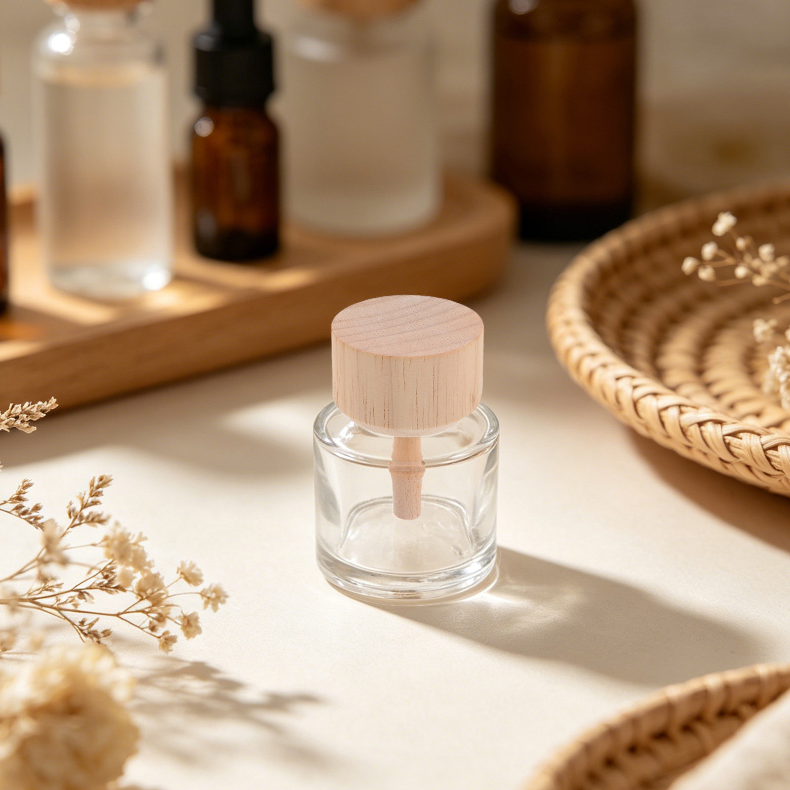 Home Fragrance With Essential Oils - 2Pcs Clear Glass Reed Diffuser Bottles